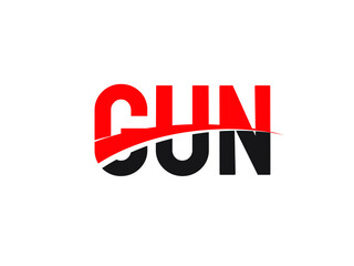 GUN Letter Initial Logo Design Vector Illustration