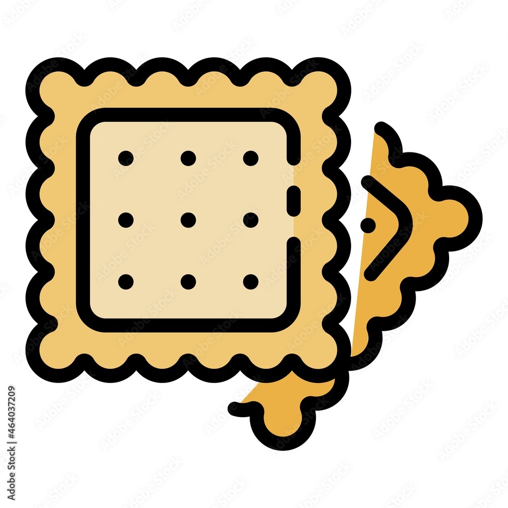 Poster square cookie icon. outline square cookie vector icon color flat isolated