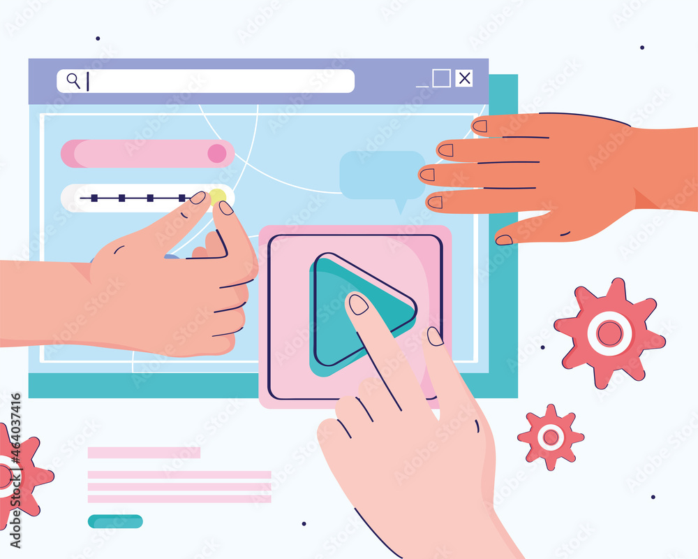 Poster hands with website design