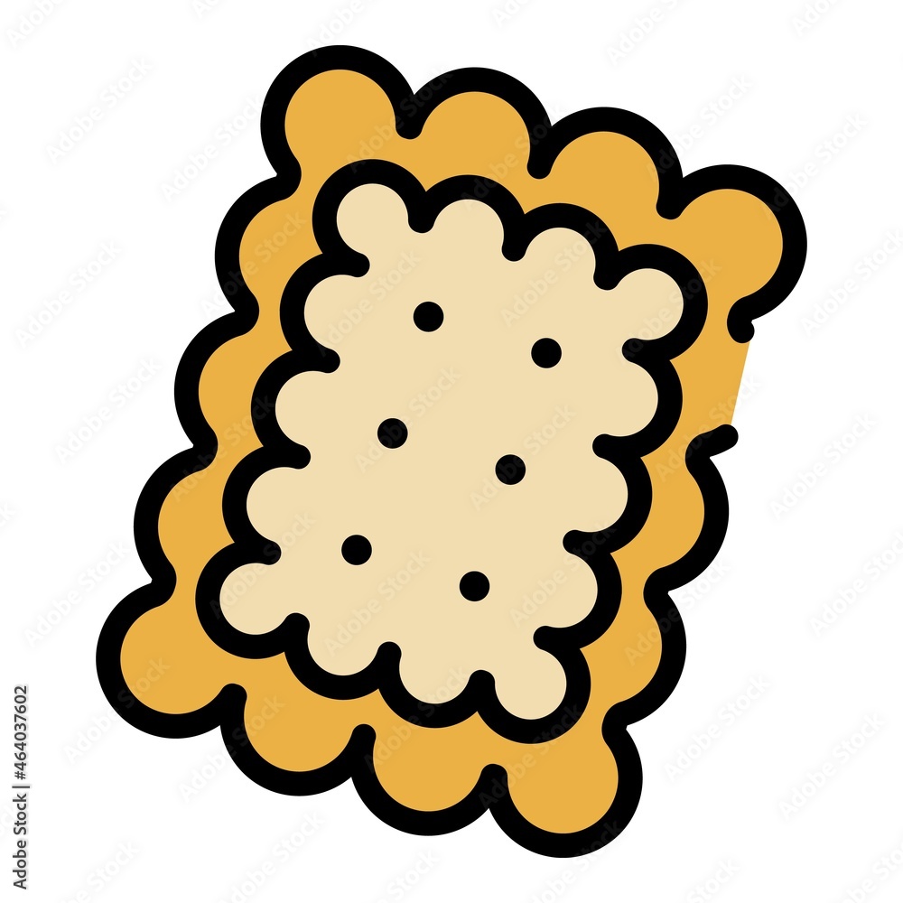 Sticker Sweet biscuit icon. Outline sweet biscuit vector icon color flat isolated - Stickers