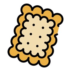 Sweet biscuit icon. Outline sweet biscuit vector icon color flat isolated