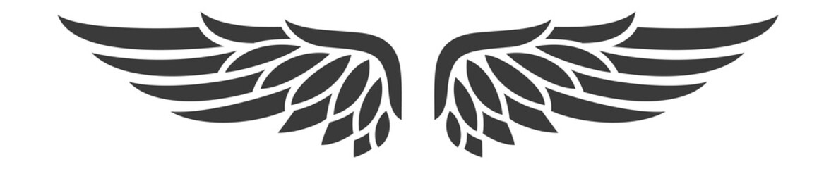 Falcon bird wings tatoo graphics vector illustration © LadadikArt