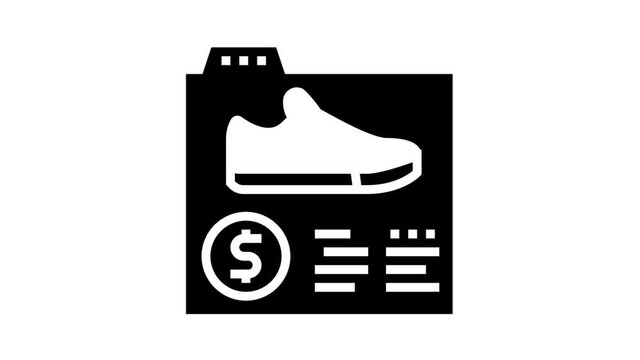 shoes shop department animated glyph icon. shoes shop department sign. isolated on white background