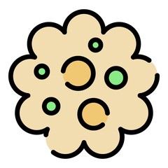 Tasty cookie icon. Outline tasty cookie vector icon color flat isolated