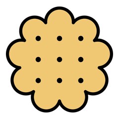 Peanut cookie icon. Outline peanut cookie vector icon color flat isolated