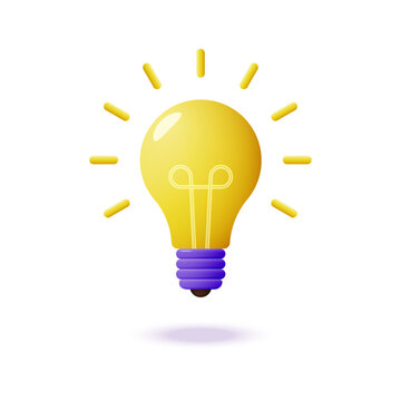 Light bulb with rays of light. Concept or symbol of energy or idea.