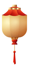 Fototapeta na wymiar Japanese lantern. Red paper hanging chinatown lamp