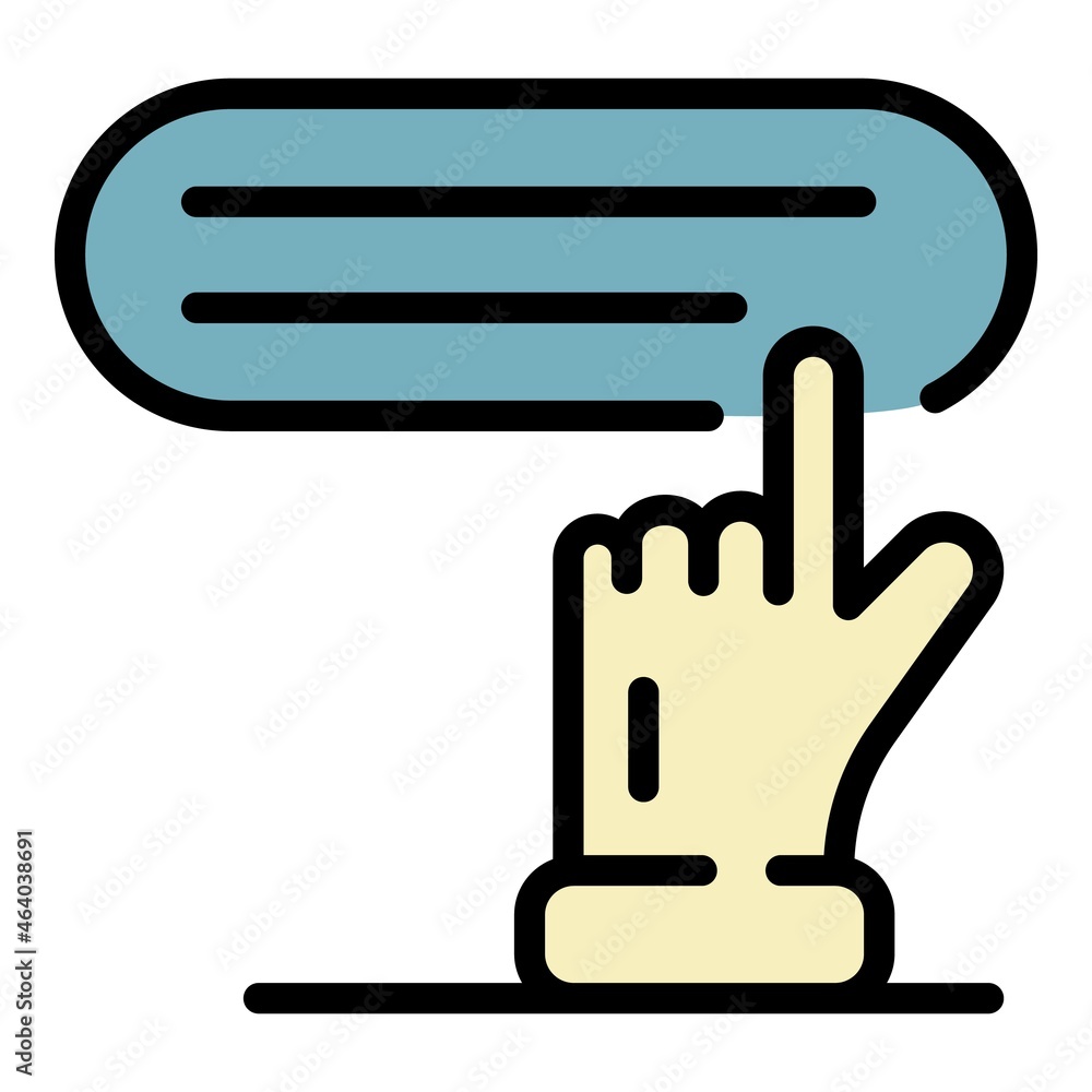 Poster atm touch screen icon. outline atm touch screen vector icon color flat isolated