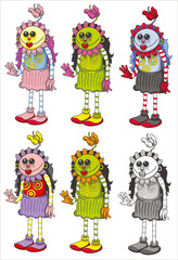 Fototapeta premium Poupées d'halloween de différentes couleurs