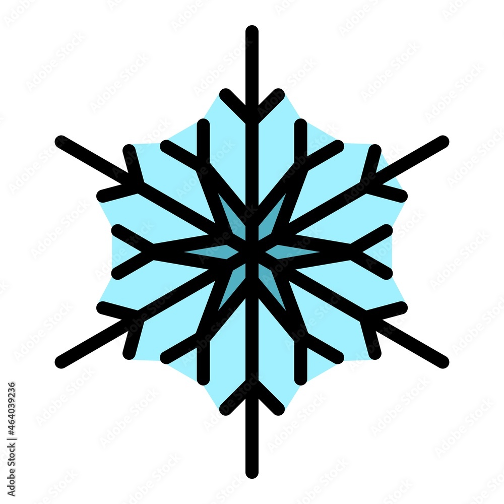 Poster frozen snowflake icon. outline frozen snowflake vector icon color flat isolated