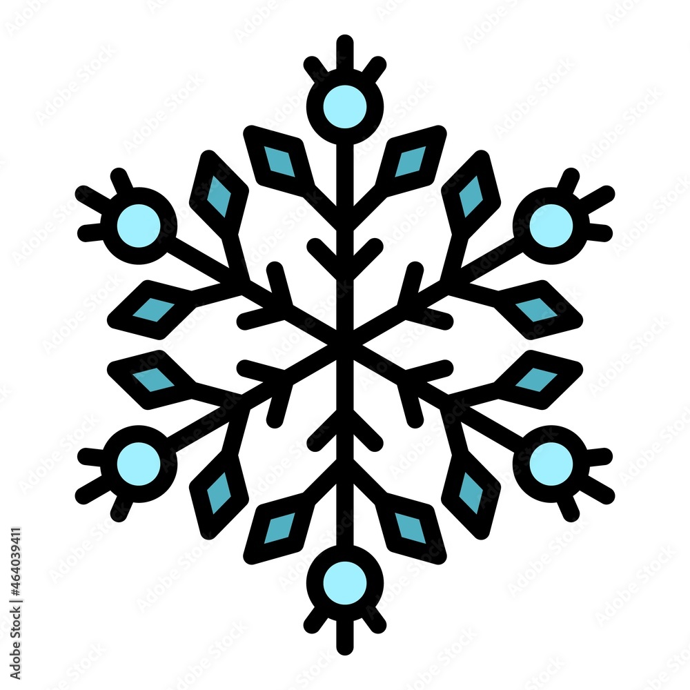 Poster freeze snowflake icon. outline freeze snowflake vector icon color flat isolated