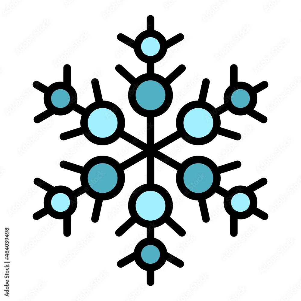 Aufkleber geometric snowflake icon. outline geometric snowflake vector icon color flat isolated