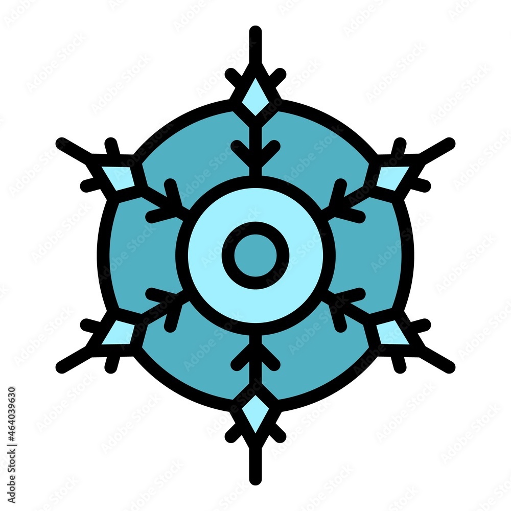 Poster art snowflake icon. outline art snowflake vector icon color flat isolated