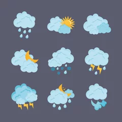 Möbelaufkleber nine weather forecast icons © Gstudio