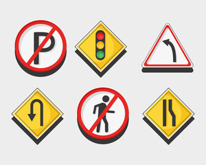 six traffic road signals
