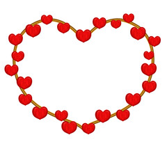 Digital image of a frame with hearts.