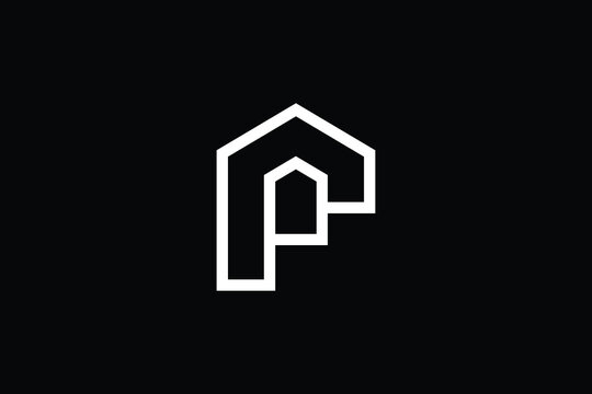 recommend clip art: Logo design of F P in vector for construction, home, real estate, building, property. creative elegant Monogram. Premium Business home logo icon. White color on black background.