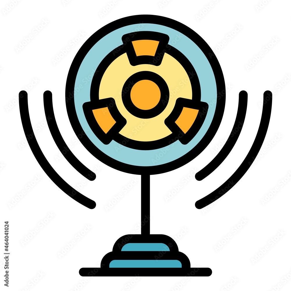 Poster atomic signal icon. outline atomic signal vector icon color flat isolated
