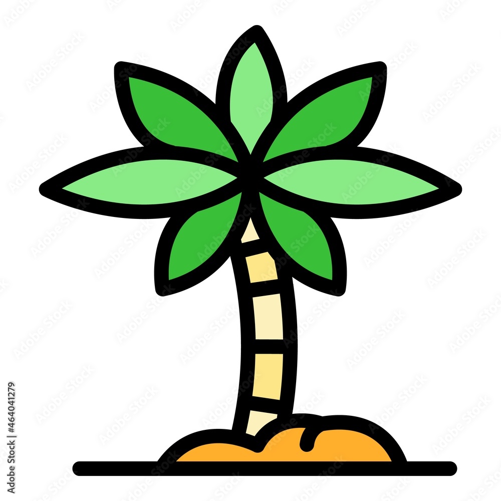 Aufkleber palm tree icon. outline palm tree vector icon color flat isolated