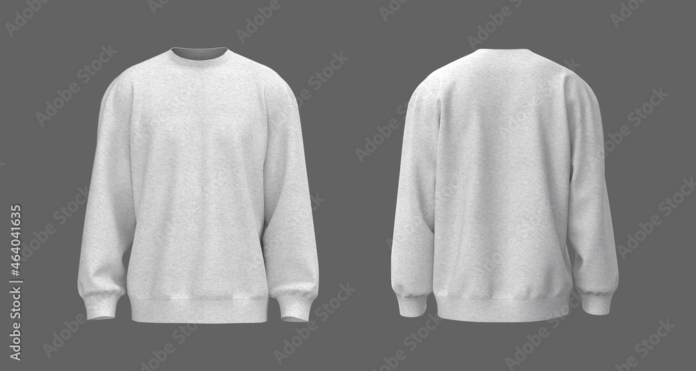 Canvas Prints Blank sweatshirt mock up in front and back views, 3d rendering, 3d illustration - Canvas Prints