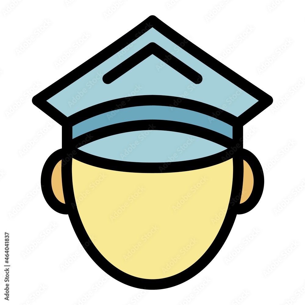 Wall mural Police avatar icon. Outline police avatar vector icon color flat isolated