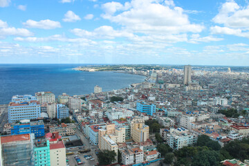 Vista aérea de la ciudad de La Habana. Edificios en la zona más poblada de la capital cubana