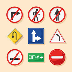 nine traffic road signals