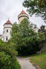 Konopiste castle on dark autumn day, Czechia - obrazy, fototapety, plakaty
