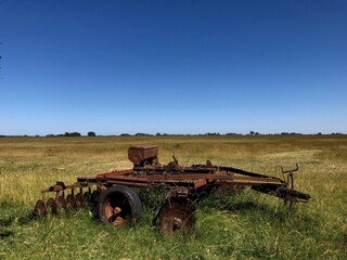 old rusty tractor