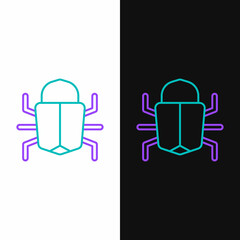 Line System bug concept icon isolated on white and black background. Code bug concept. Bug in the system. Bug searching. Colorful outline concept. Vector