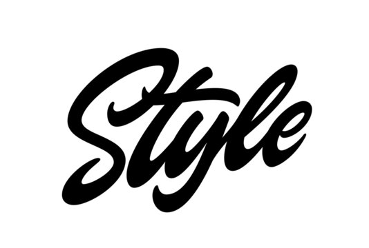 The word Style in vector format. Slogan for printing on clothes and more. Handwritten lettering isolated on white background. Typography design.