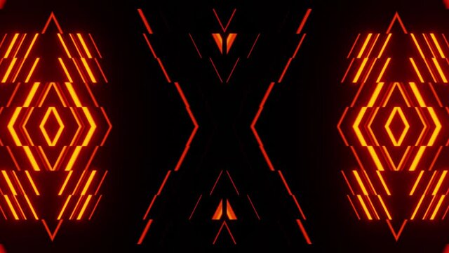 VJ loop Blinking orange X waves for party or disco rave performance background