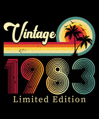 Vintage 1983 Birthday T-shirt Design