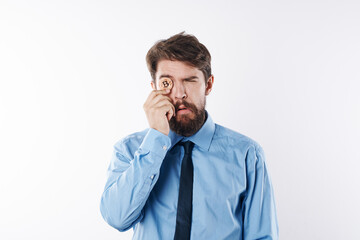 business man with cryptocurrency bitcoin manager investment internet finance