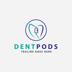 Dental podcast logo icon vector template. Eps 10.