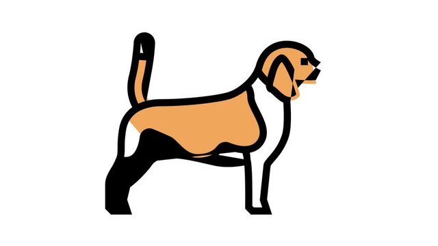beagle dog animated color icon. beagle dog sign. isolated on white background