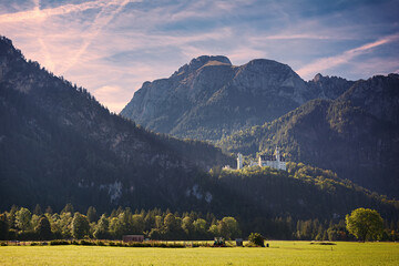 Fairytale castle of famous Neuschwanstein in Bavaria, Germany