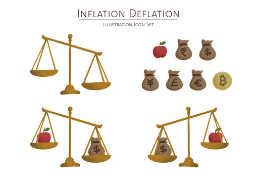 Hand Drawn Flat Vector Of Inflation And Deflation