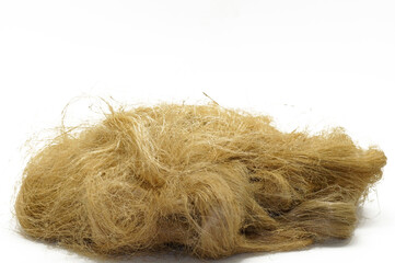 Nahaufnahme Hanfwolle, Dichtungshanf, Dämmung, Freisteller