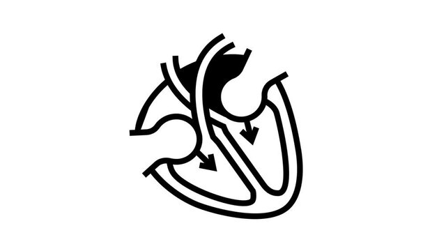 diastole disease animated line icon. diastole disease sign. isolated on white background