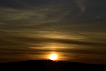 Sunset seen from the top of Vakutin Kamen mountain