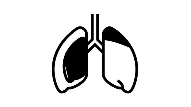 pneumothorax disease animated line icon. pneumothorax disease sign. isolated on white background