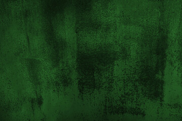 Green abstract grunge background with copy space for design. Old worn out painted metal surface.