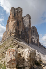 Dreizinnen or the Tre Cime di Lavaredo at the Dolomites Italy