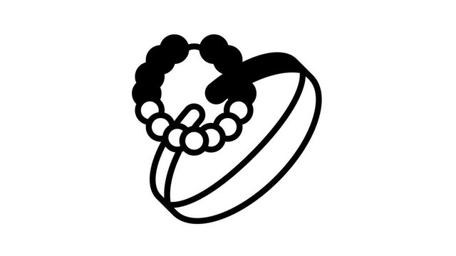 bracelets jewellery animated line icon. bracelets jewellery sign. isolated on white background