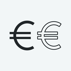 Obraz premium Euro vector icon illustration sign