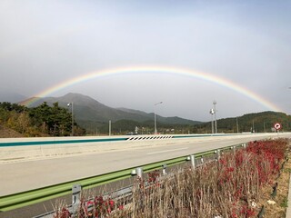 rainbow over the highway