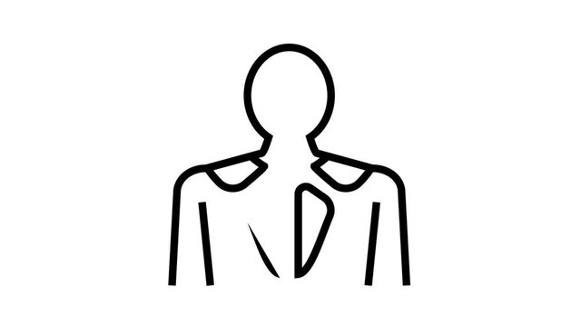 myositis disease animated line icon. myositis disease sign. isolated on white background