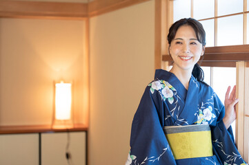 Beautiful Japanese women that could be used for travel and hot spring images and banners. 