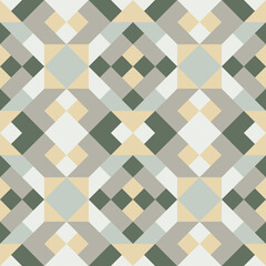 Abstract seamless geometric pattern in vector. Simple colorful texture. Background in yellow, green and gray colors
